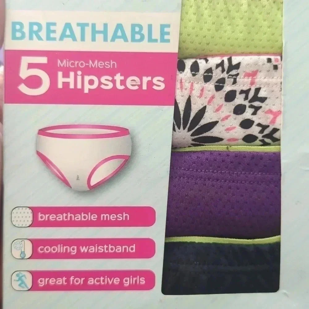 Fruit of the loom signature 5 micro mesh girls hipsters